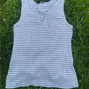 Ambiance Gray and white Striped Tank Top